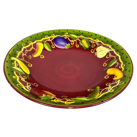 Gates Ware Laurie Gates Vibrant Colorful Art Pottery 14" Large Serving Bowl - Picture 1 of 9